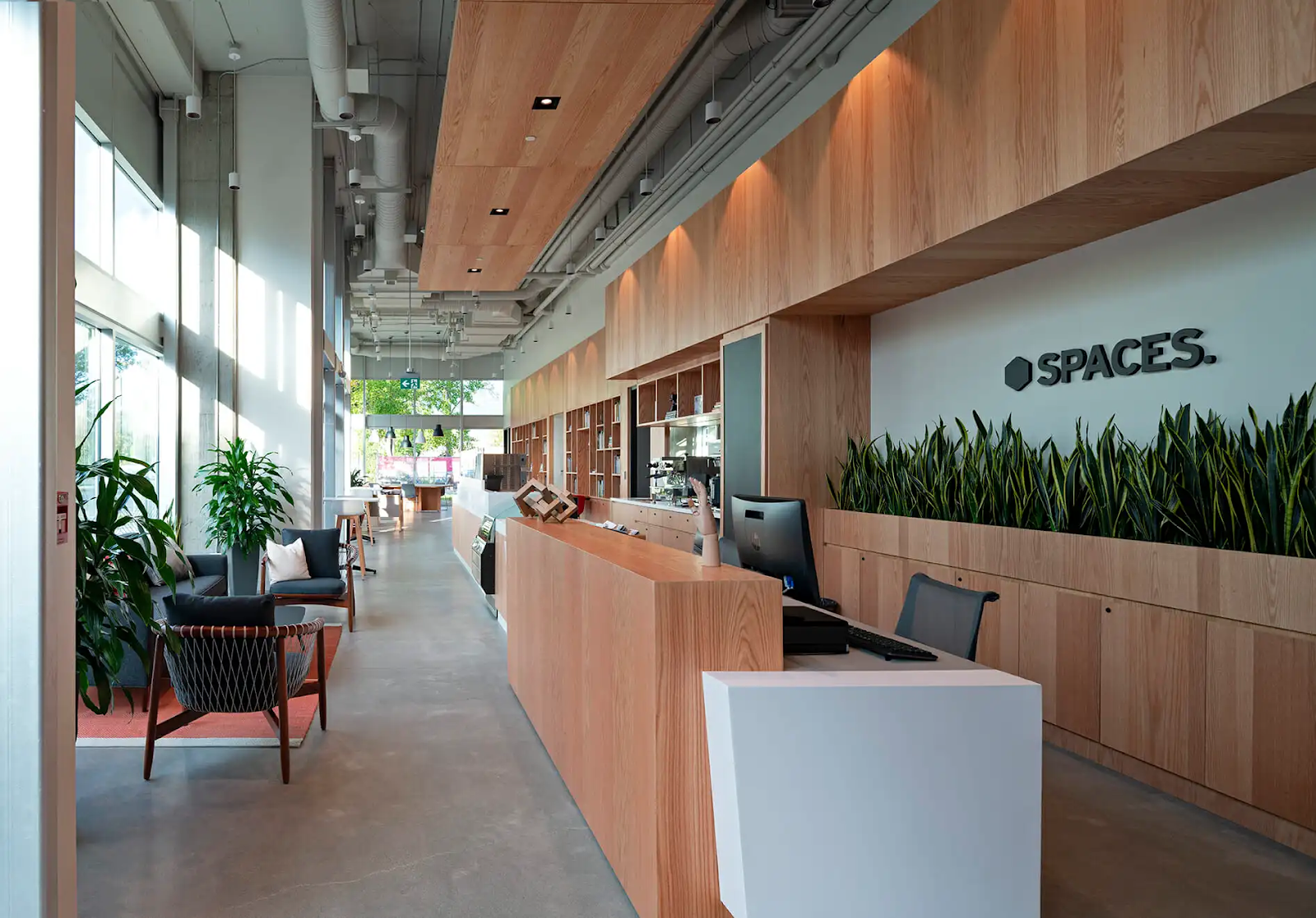 the entrance area of Spaces, a co-working lab in Kelowna